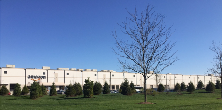 Amazon opened a new fulfillment center in Edison, NJ, at the end of 2017. Each Amazon warehouse is about 1-million-square-feet — that’s more than 17 football fields. Photo by Manya Goldstein.